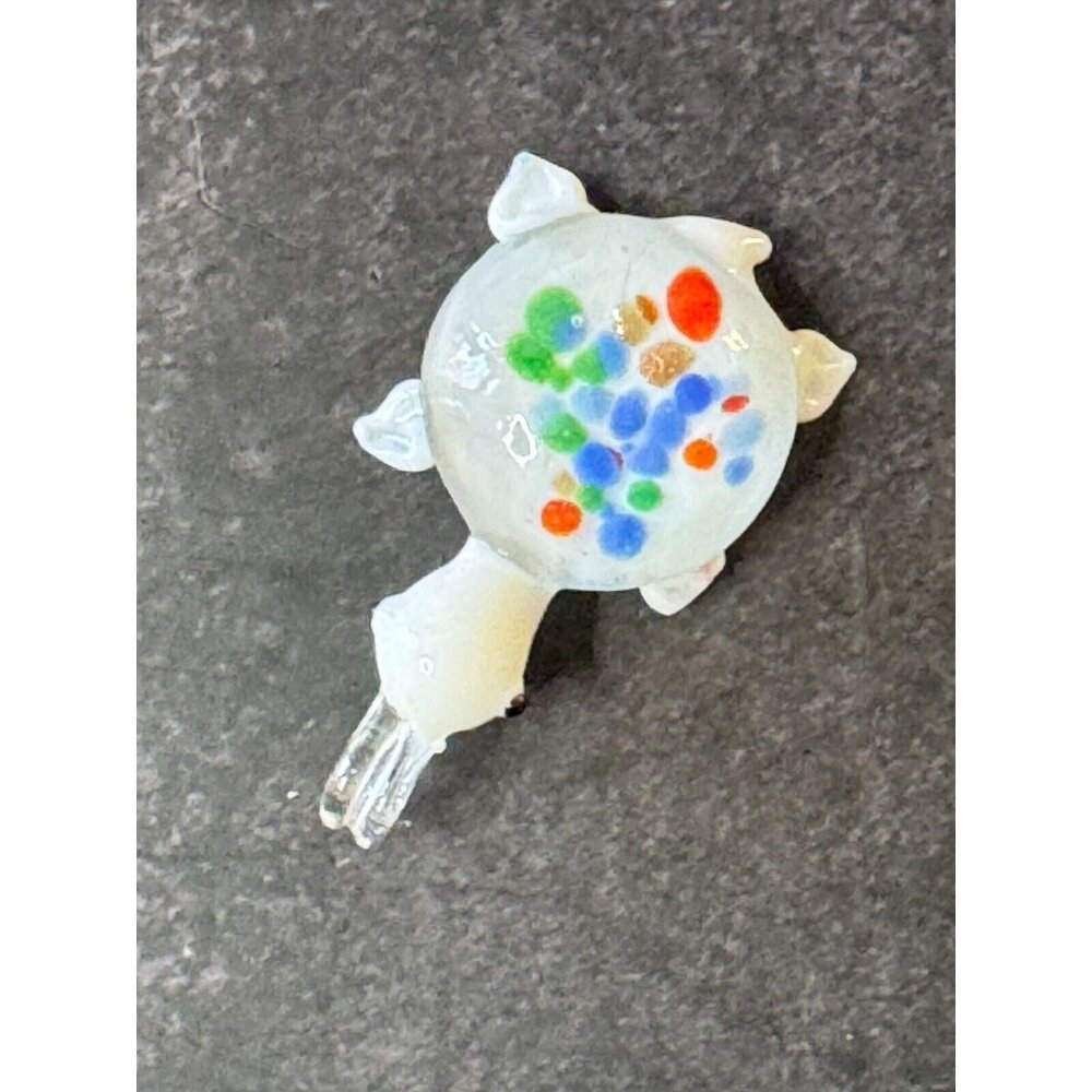 Vintage So Cute! Art Glass  Domed Turtle Pendant 2 1/4" - Picture 3 of 4